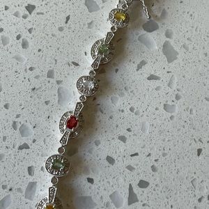 14k Gold Multistone Sapphire and diamond bracelet